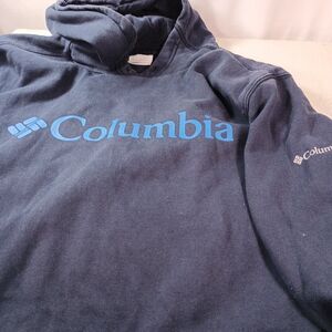 Columbia Sportswear Mens Large Navy Blue Hoodie Pullover Sweatshirt Logo